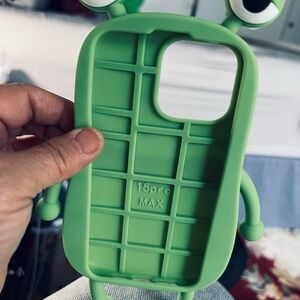 Green Silicone Monster Phone Case for 15 Pro Max